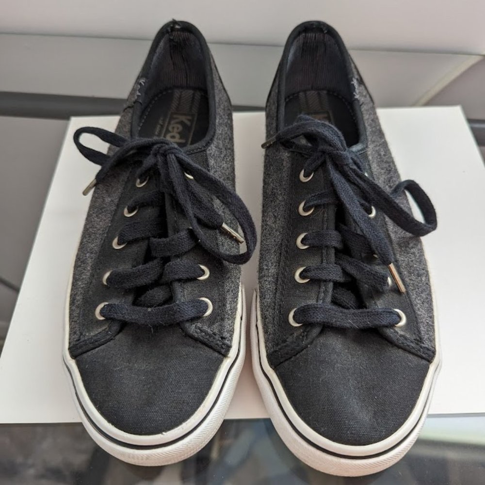 Black/grey canvas Keds sneakers